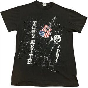 Vintage 2012 Black Patriotic Toby Keith Official Tour Unisex T-shirt Size Small